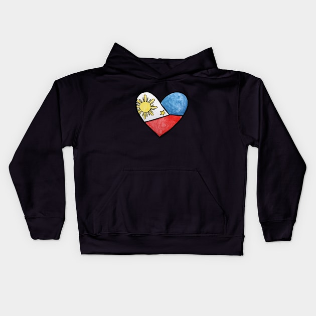 Philippines Flag Love Kids Hoodie by bubbsnugg